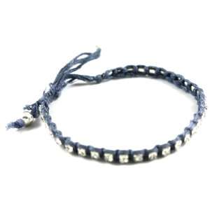  ZAD Periwinkle Blue Cotton Cord Fashion Bracelet with Ice 