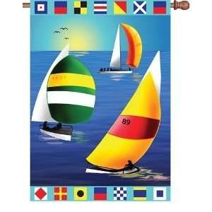  Nautical Sailboats Decorative Flag Patio, Lawn & Garden