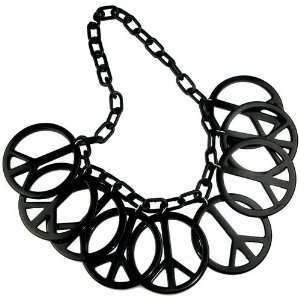  Necklace, 9 Peace Signs, Cosmogirl In Black Cora Hysinger Jewelry