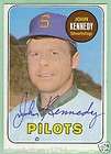 JOHN KENNEDY Autographed Signed 1969 Topps 69 PILOTS Card JSA Stamp