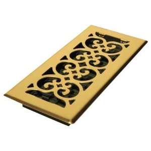    DECOR GRATES SPH408 4x8 Scroll Steel Plated Brass