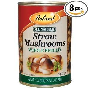Roland Mushrooms, Straw Whole Peeled Grocery & Gourmet Food