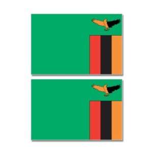 Zambia Country Flag   Sheet of 2   Window Bumper Stickers