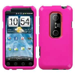  Solid Shocking Pink Hard Protector Case Cover For HTC EVO 