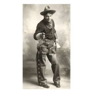  Cowboy Pointing Gun Giclee Poster Print, 18x24