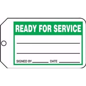  READY FOR SERVICE Tags RV Plastic (5 7/8 x 3 3/8)   1 Pack 