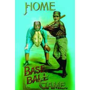  Home Baseball Game 12X18 Art Paper with Black Frame