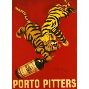   PORTO PITTERS TIGER DRINK LARGE VINTAGE POSTER REPRO