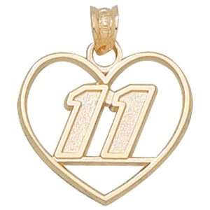  LogoArt Denny Hamlin 10K Heart Pendant   DENNY HAMLIN One 