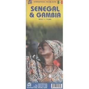  Senegal 1740,000 & Gambia 1340,000 Travel Map (English 