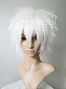 COS Sakata Gintoki Short white Cosplay Party Wig +wig cap WA870  