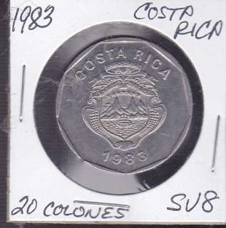 1983 Costa Rica 20 Colones World Coins  