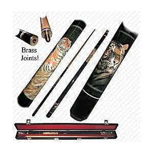   58 Inches Long Hard Wood 2 Piece Cue W/ Brass Joints