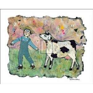  Boy and Cow by Barbara Olsen 16x12