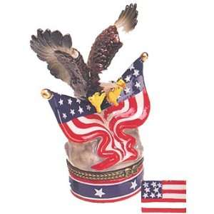  American Bald Eagle Claw USA Flag Trinket Box phb