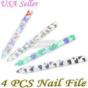 PCS Crystal Glass Nail Files 5.5 Medium Sized Country Style  
