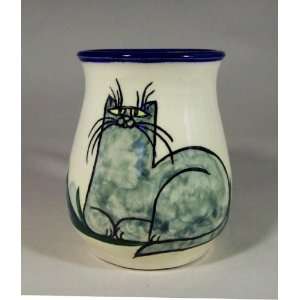  Grey Cat Ceramic Mug created by Moonfire Pottery Kitchen 