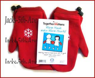 TOGETHER MITTENS Couples Hand Holding Men Women Gloves NWT Valentines 