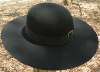 NEW Scala Hats QUAKER Amish Pilgrim Black Hat QUALITY Wool Felt Silver 