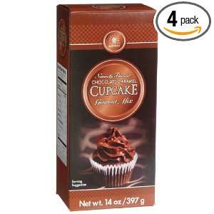   Kitchens Chocolate Carmel Cupcake Mix, 14 Ounce Boxes (Pack of 4