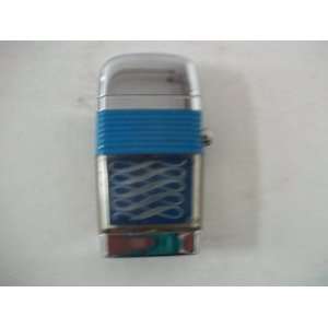  Scripto VU Lighter Cigarette Lighter Blue Base Silver 