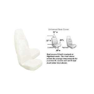    2 Front Synthetic Sheep Skin Seat Cover   White Automotive