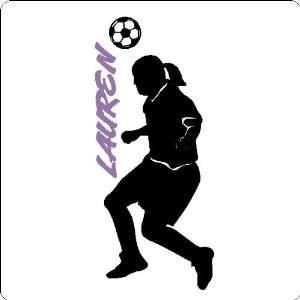 Personalized Soccer Girl Wall Decal Sticker Removable Wall Art Design 
