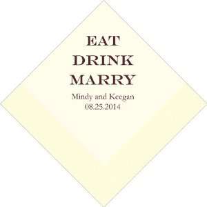    Eat Drink Marry Personalized Napkins