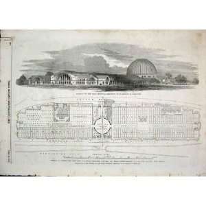  Building Hyde Park Paxton Cycas Ravensworth Print 1850 