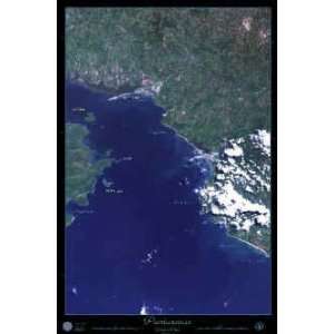  Laminated Puntarenas, Costa Rica satellite view photo map 