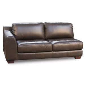  Sofa Zen Collection Left Facing One Armed Leather Tufted Seat Sofa 