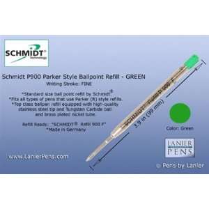  Green P900 Fine Tip Schmidt Parker Style Ballpoint Refill 