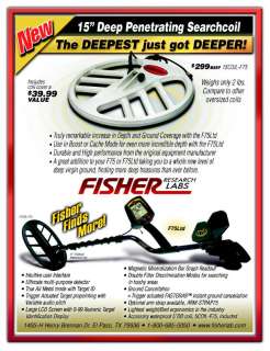 15 Inch Search Coil for FISHER F75 F 75 METAL DETECTOR  