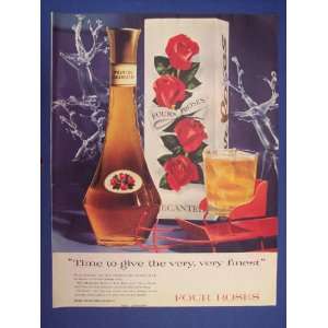 Four Roses,time to give the very finest,50s Print Ad,vintage Magazine 