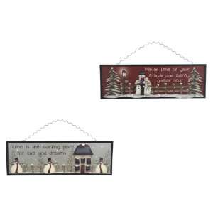   Snowman Holiday Scene Christmas Wall Plaques 24W
