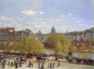 LARGE Monet Quai du Louvre Paris Repro CANVAS WALL ART  