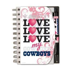  Dallas Cowboys Deluxe Hardcover Pink Notebook w/ Pen Set 