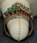 14K Gold Diamond and Emerald Ring  