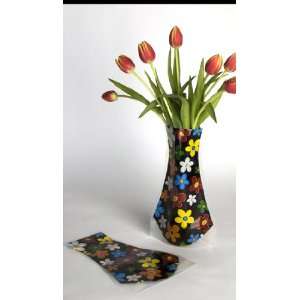  Flat Pak Vase black Floral