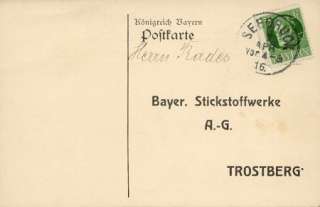 Bavaria water level report card SEEBRUCK 1916  