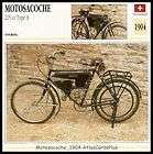 Motorcycle Card 1904 Motosacoche 215 Type A,pedal cycle