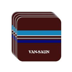 Personal Name Gift   VAN SAUN Set of 4 Mini Mousepad Coasters (blue 