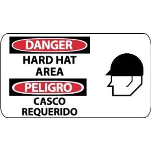  SIGNS DANGER HARD HAT AREA PELIGRO CASCO REQUE