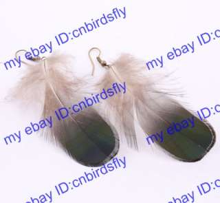 5Pairs 144Choice Handmade Pheasant Fashion long feather earrings 