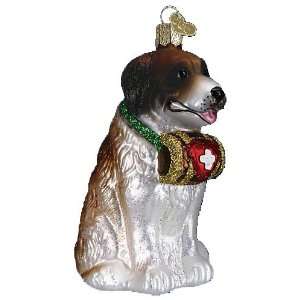  Old World Christmas Saint Bernard Dog Glass Ornament 