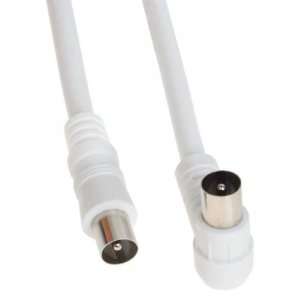  White 6.7 Ft Male to Male TV Coaxial RF Cable Electronics