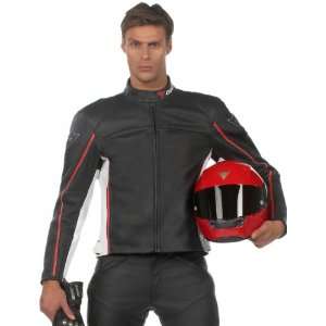  DAINESE SF/SAN FRAN BLACK/RED LEATHER JACKET 56 