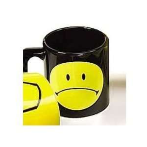   141114560 Smiley Frown Mug on Black  Pack of 4