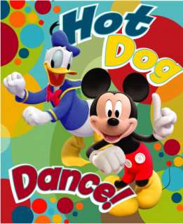 Disney MICKEY MOUSE Hot Dog Dance   Clubhouse Throw Cover MICRO 