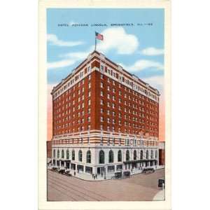 1930s Vintage Postcard   Hotel Abraham Lincoln   Springfield Illinois